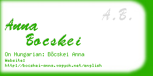 anna bocskei business card